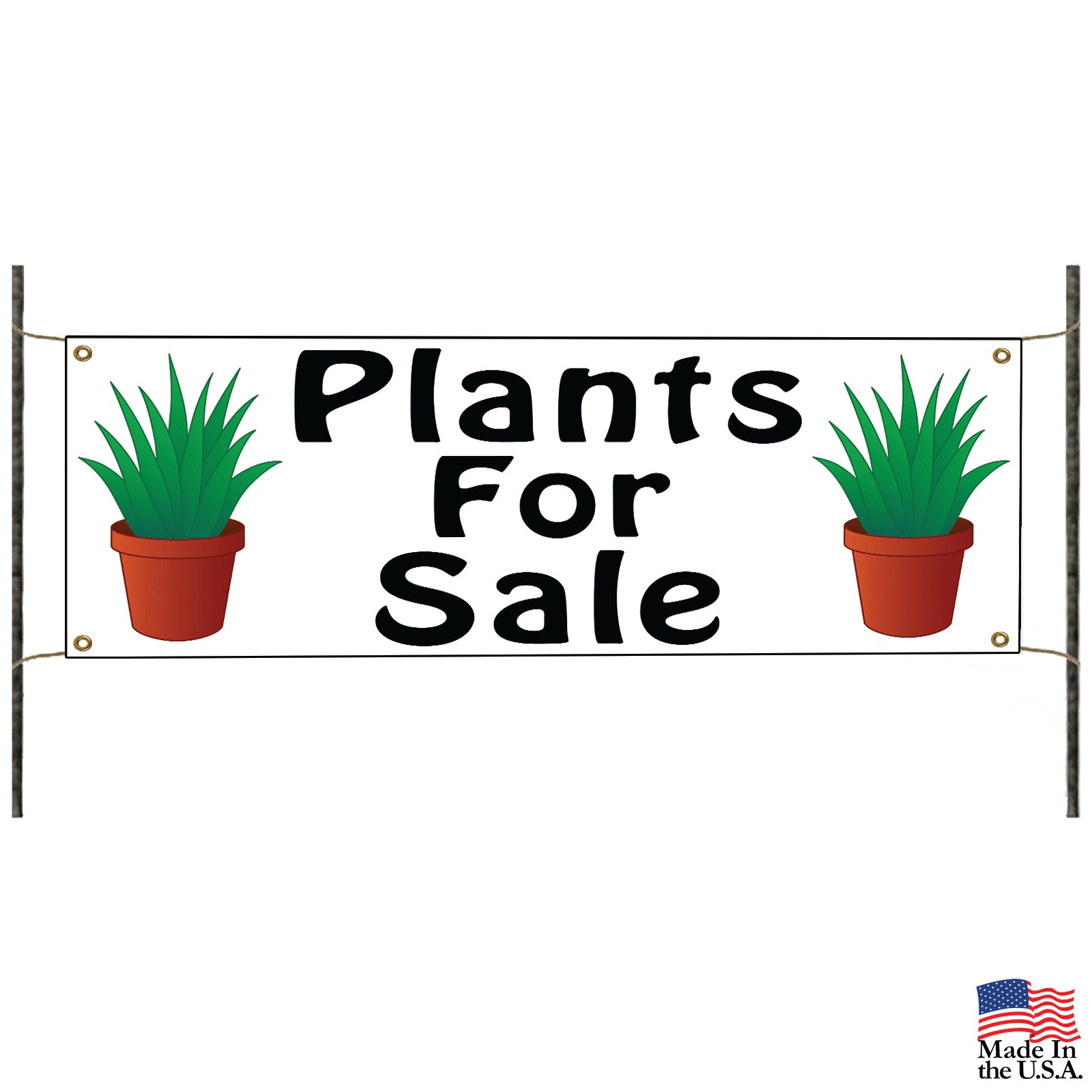 Plants For Sale Now Open Vinyl Banner Sign - Sign Fever