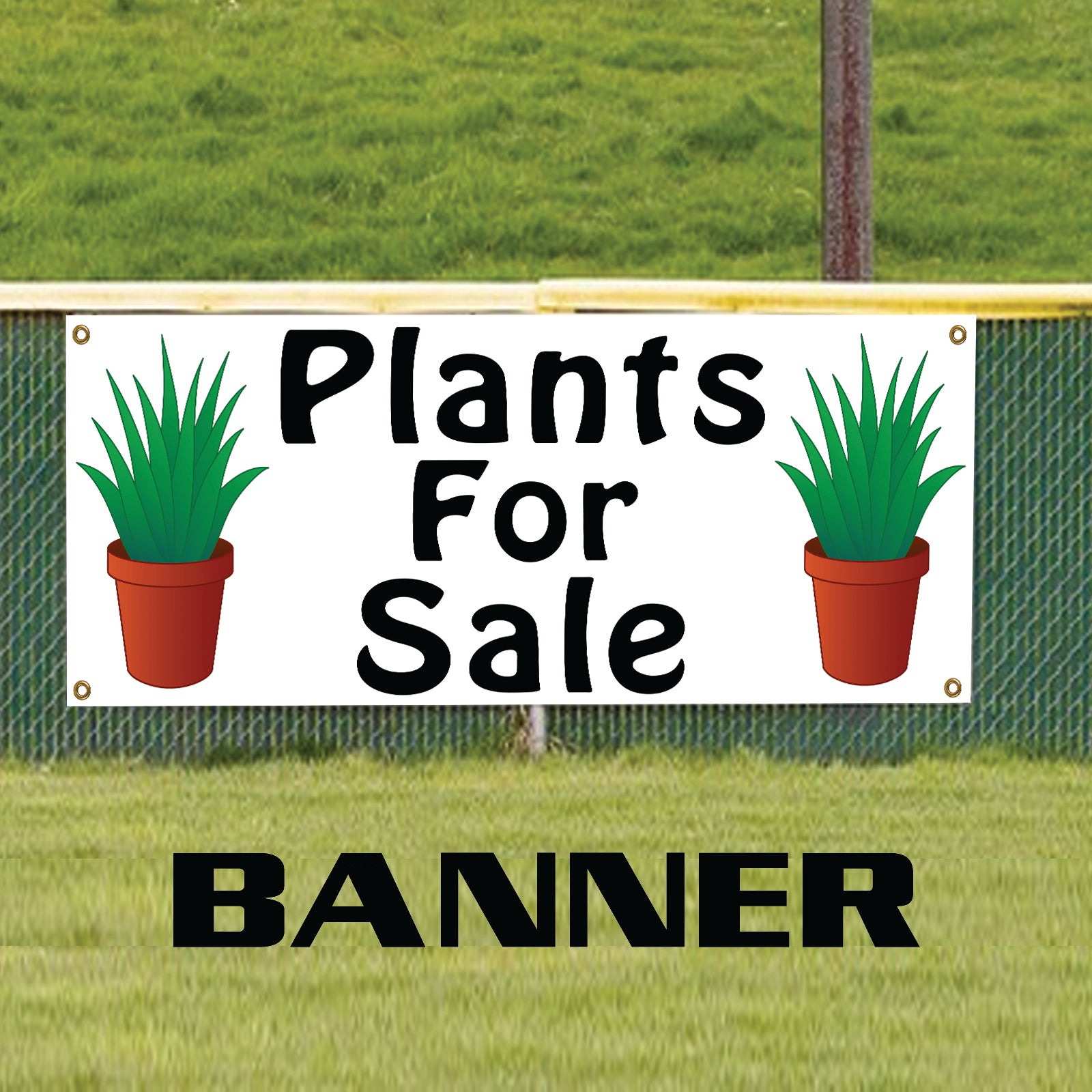 Plants For Sale Now Open Vinyl Banner Sign - Sign Fever
