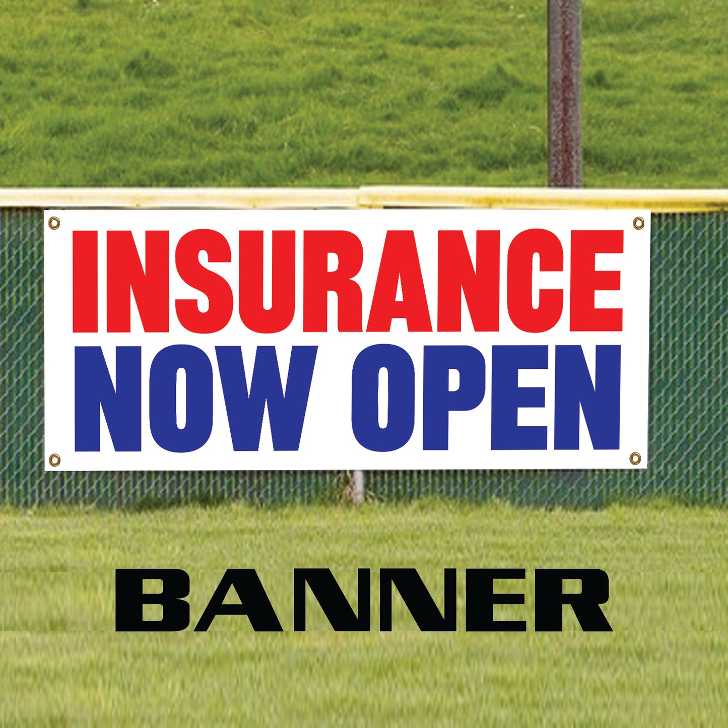 Insurance now open vinyl printed banner sign