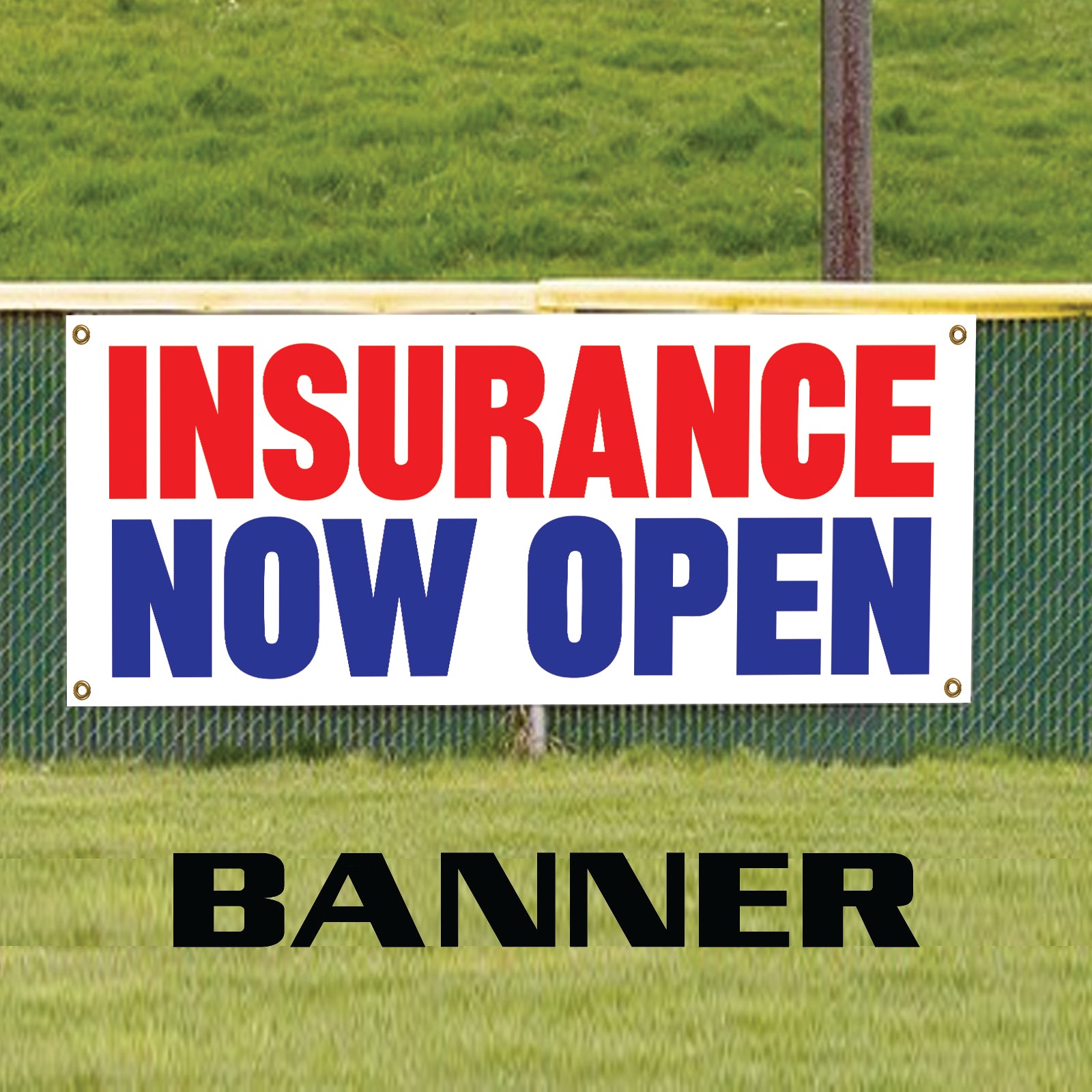 Insurance now open vinyl printed banner sign
