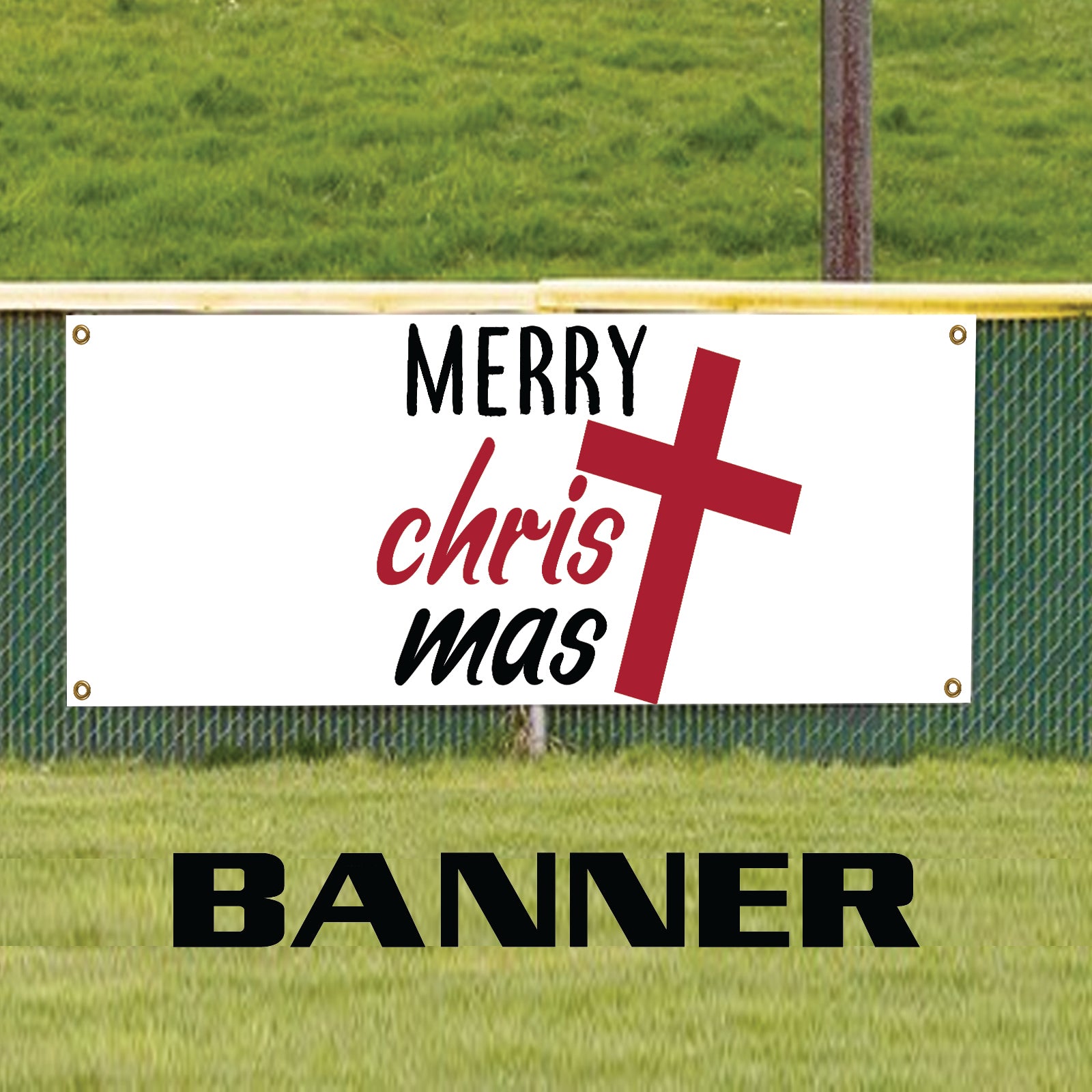 Merry Christmas vinyl printed banner sign