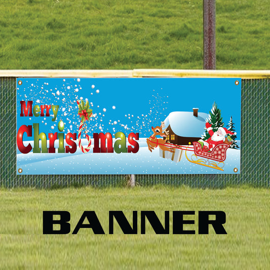 Merry Christmas vinyl printed banner sign