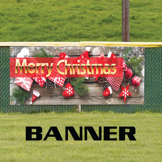Merry Christmas vinyl printed banner sign