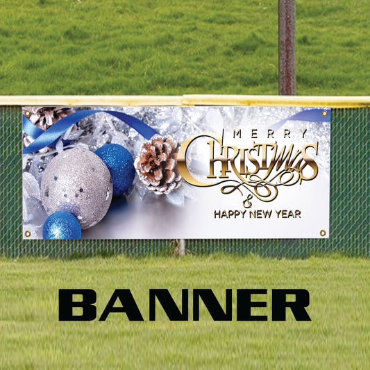 Merry Christmas & Happy new year vinyl printed banner sign