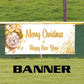 Merry Christmas & Happy new year vinyl printed banner sign