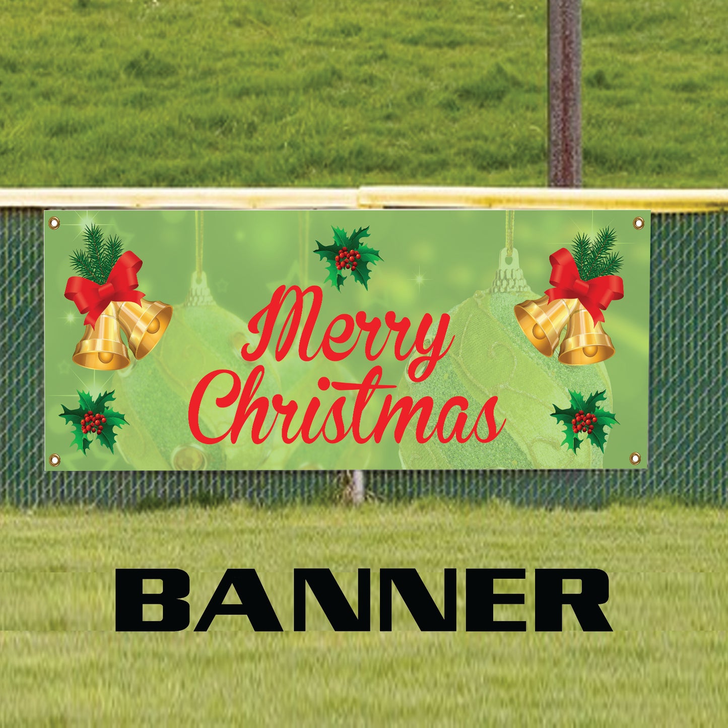 Happy Merry Christmas vinyl printed banner sign