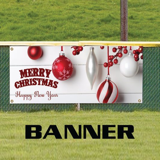 Happy Merry Christmas & Happy new year vinyl printed banner sign