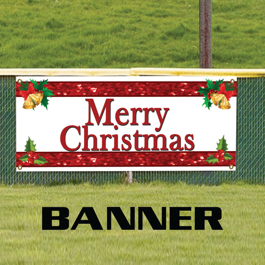 Merry Christmas vinyl printed banner sign