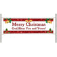 Merry Christmas god bless you and yours vinyl printed banner sign
