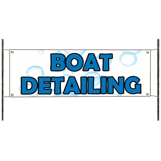 Boat detailing vinyl printed banner sign