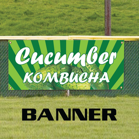 Cucumber kombucha vinyl printed banner sign