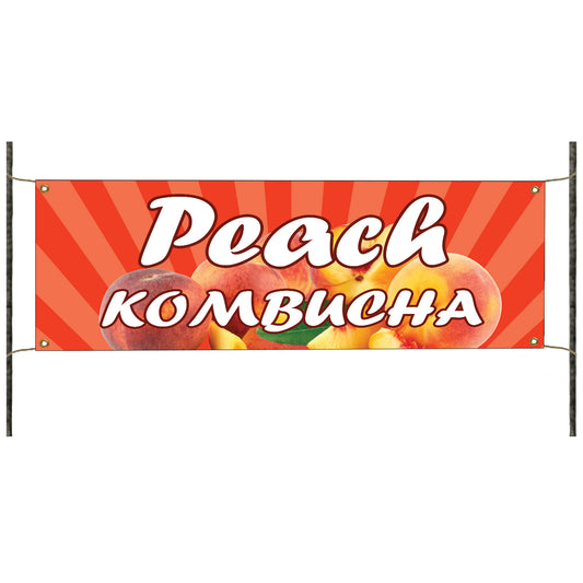 Peach kombucha vinyl printed banner sign
