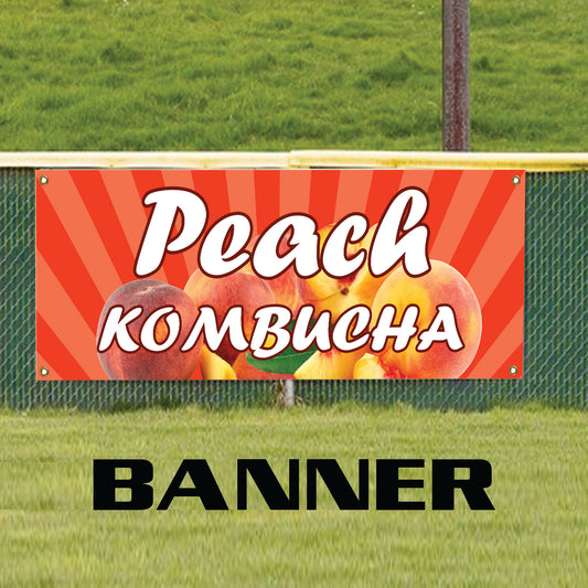 Peach kombucha vinyl printed banner sign