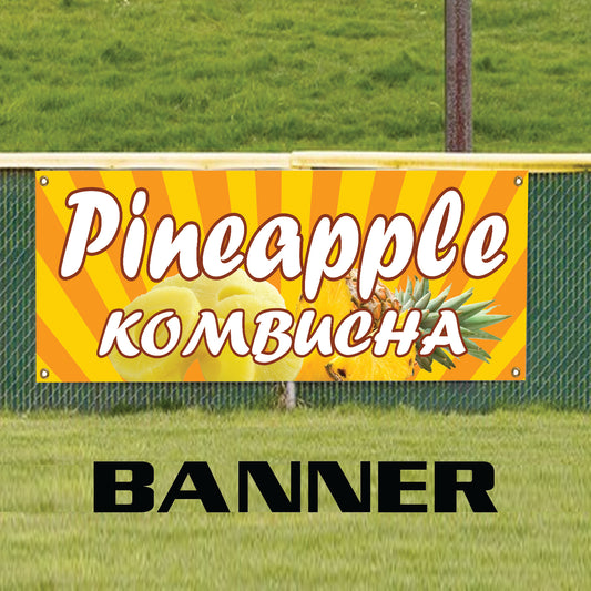 Pineapple kombucha vinyl printed banner sign