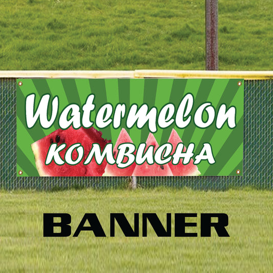 Watermelon kombucha vinyl printed banner sign