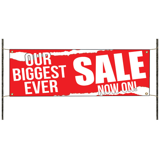 Our biggest ever sale now on vinyl printed banner sign