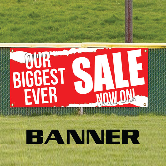 Our biggest ever sale on vinyl printed banner sign