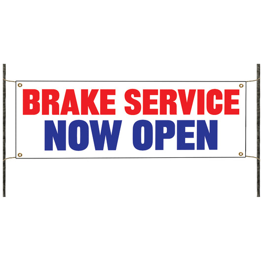 Brake service now open vinyl printed banner sign