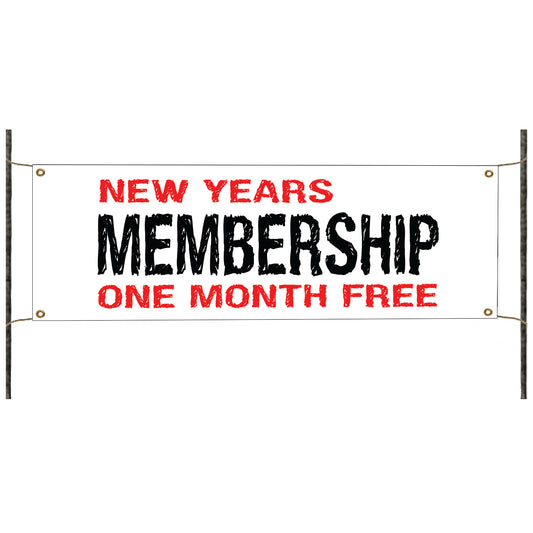 New years membership one month free vinyl printed banner sign