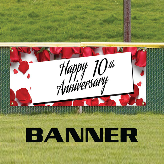 Happy 10th anniversary vinyl printed banner sign