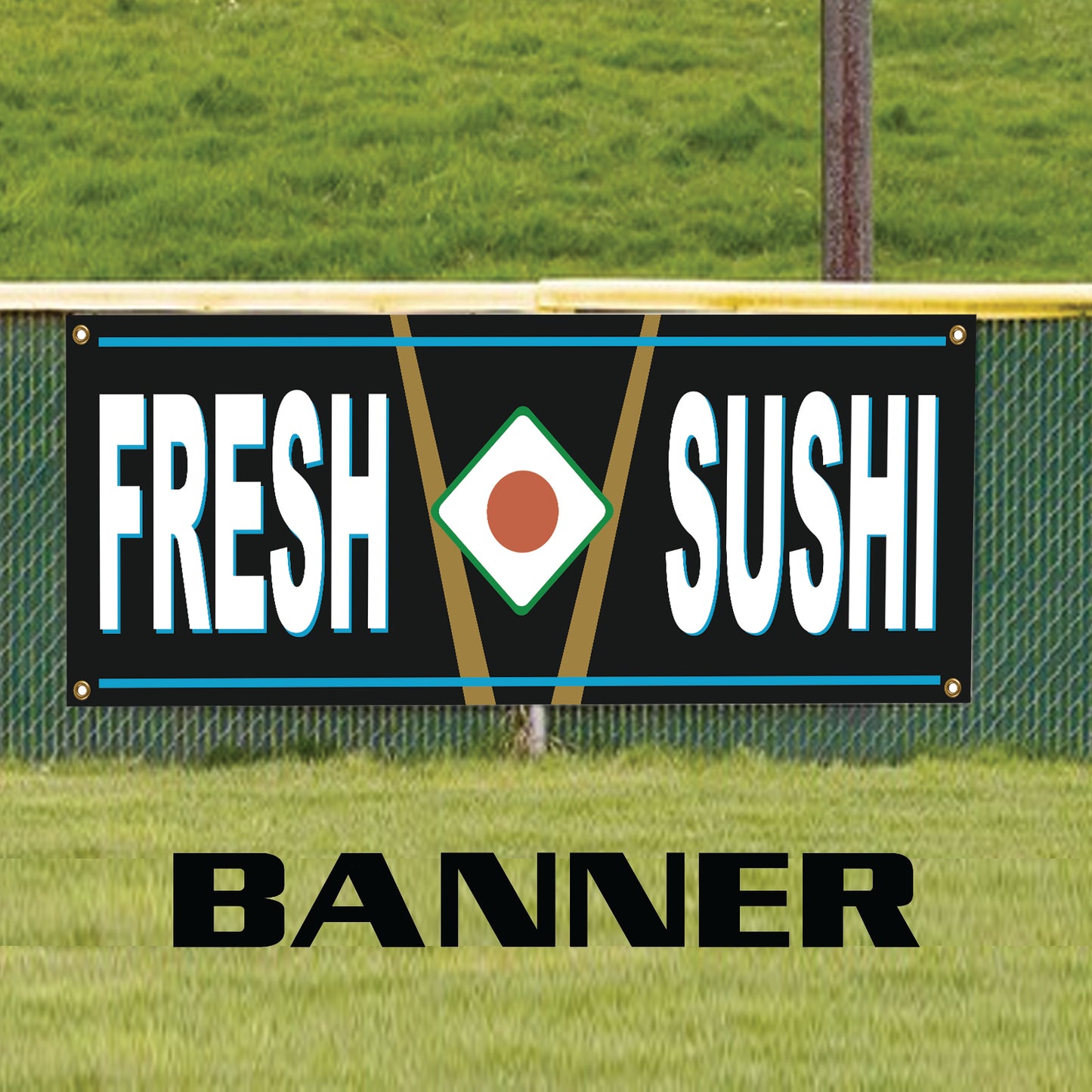 Fresh sushi vinyl printed banner sign