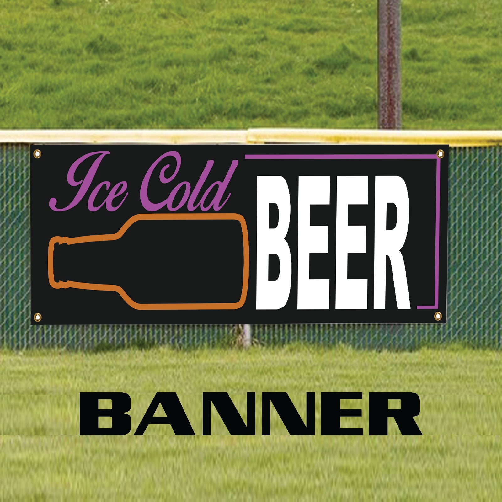 Ice cold beer vinyl printed banner sign