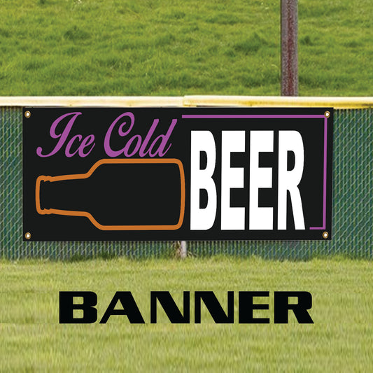 Ice cold beer vinyl printed banner sign