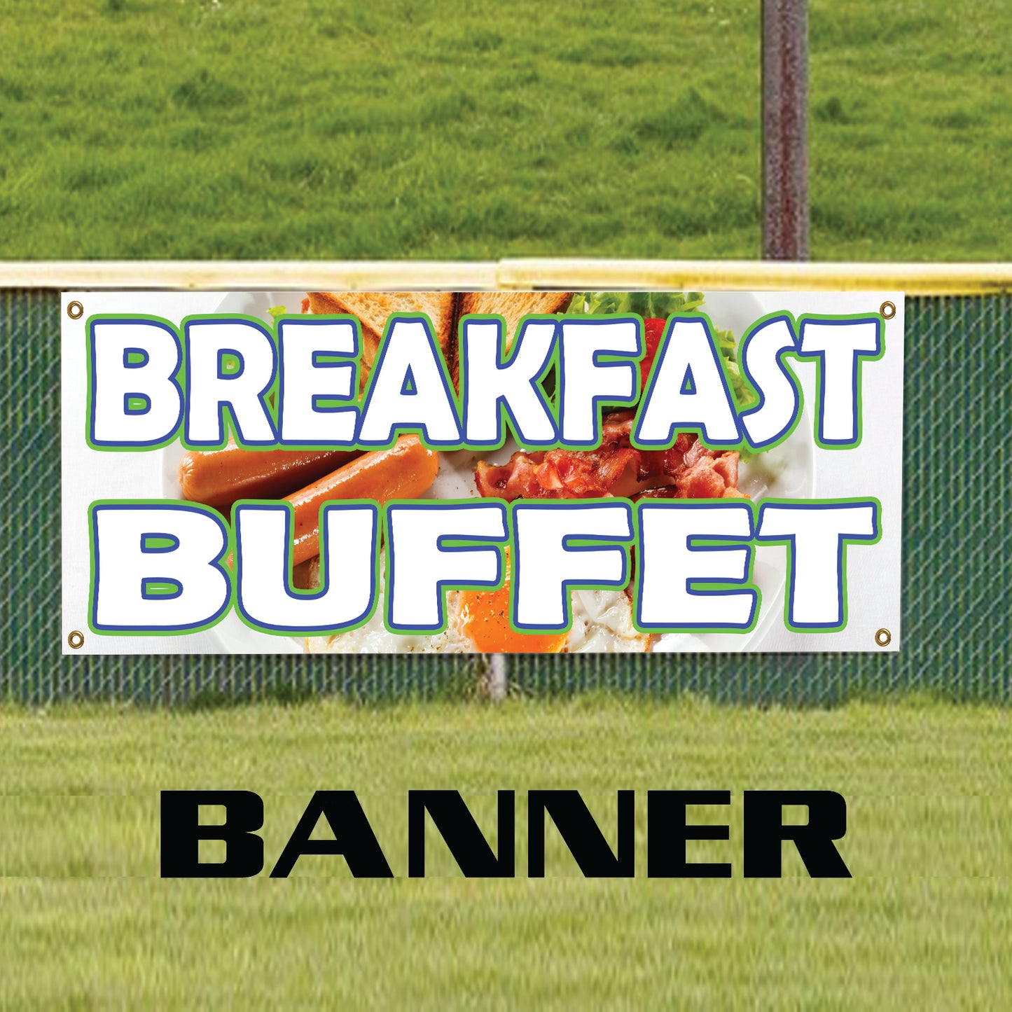 Breakfast buffet vinyl printed banner sign