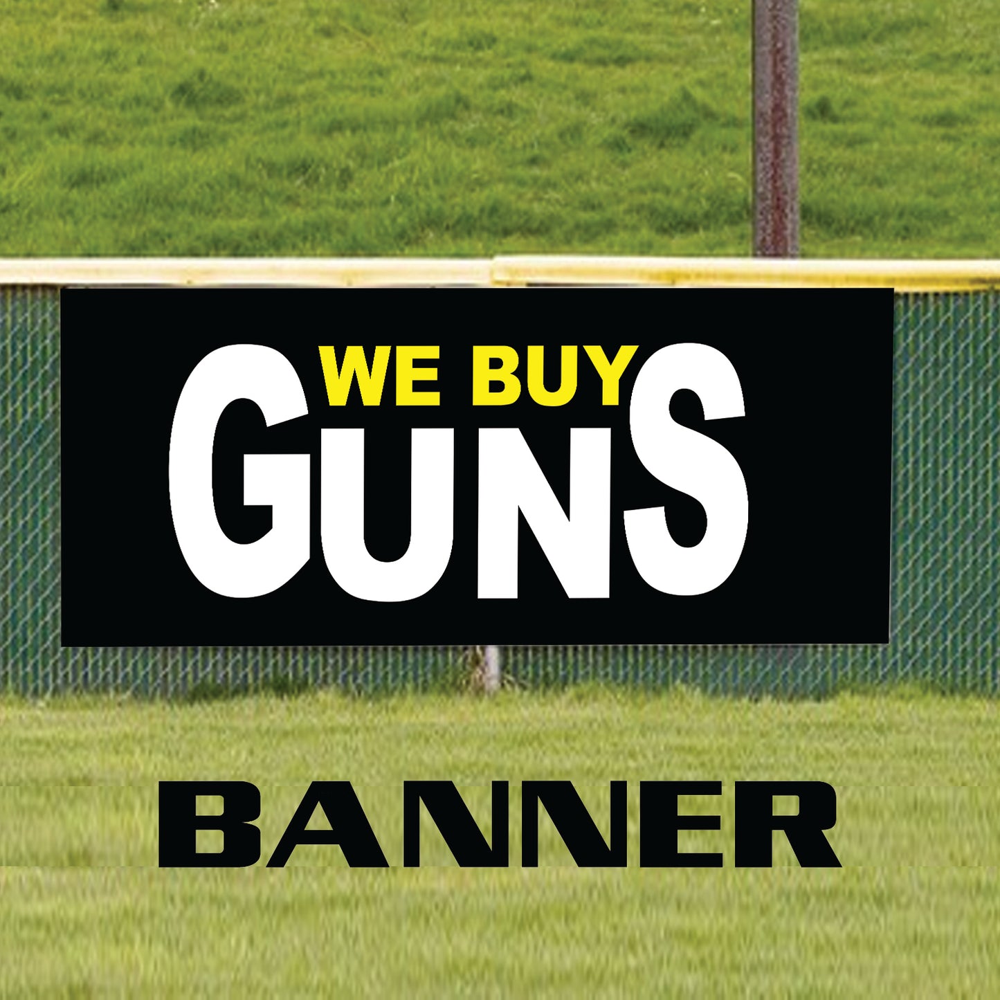 We buy guns vinyl printed banner sign