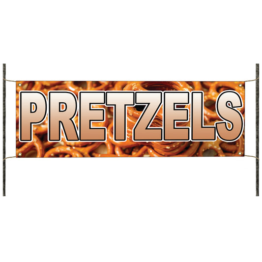 Pretzels vinyl printed banner sign