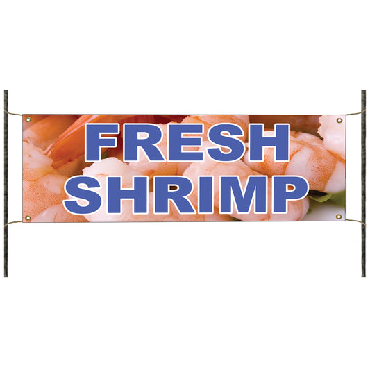 Fresh shrimp vinyl printed banner sign