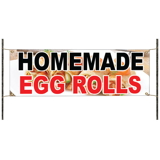 Homemade egg rolls vinyl printed banner sign
