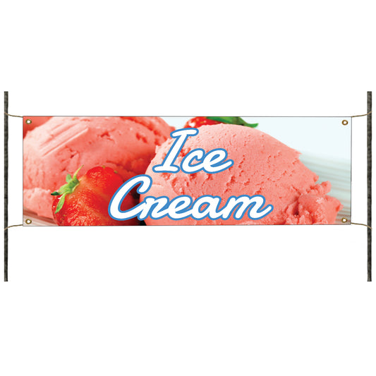 Ice cream vinyl printed banner sign