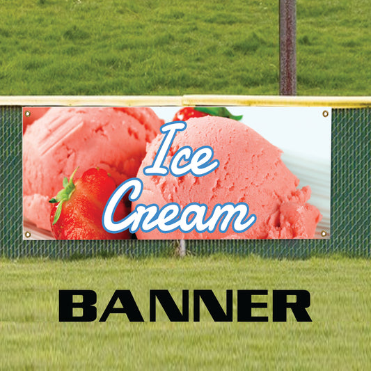 Ice cream vinyl printed banner sign