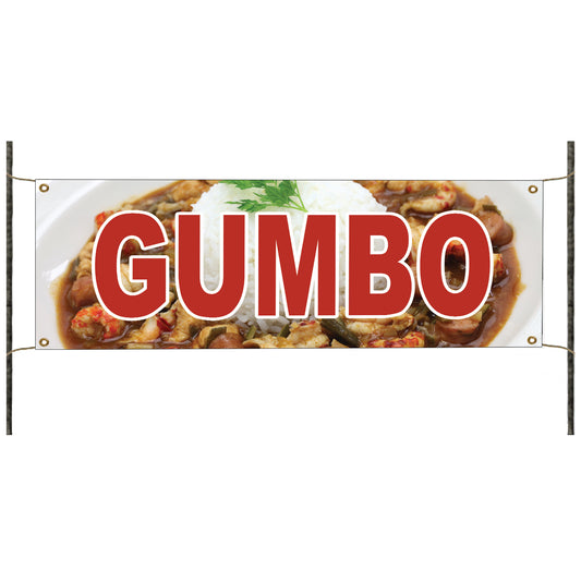 Gumbo vinyl printed banner sign
