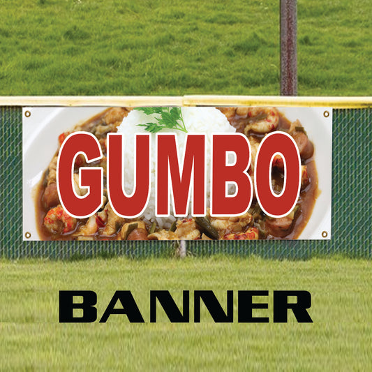 Gumbo vinyl printed banner sign
