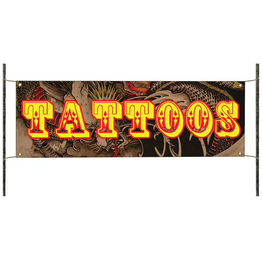 Tattoos vinyl printed banner sign