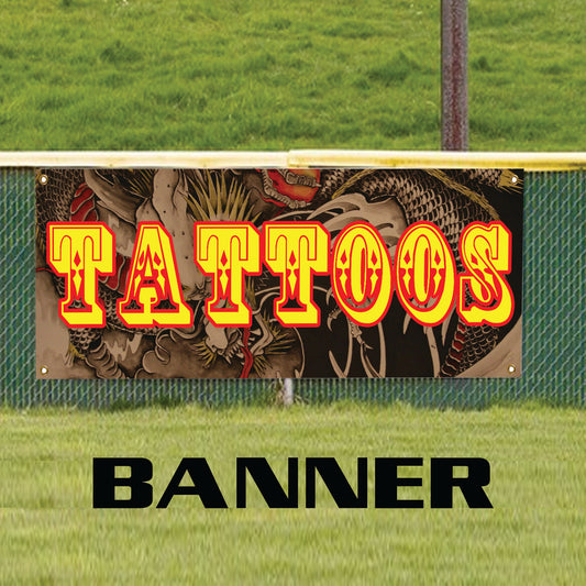Tattoos vinyl printed banner sign