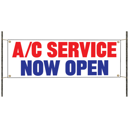 A/C repair now open vinyl printed banner sign