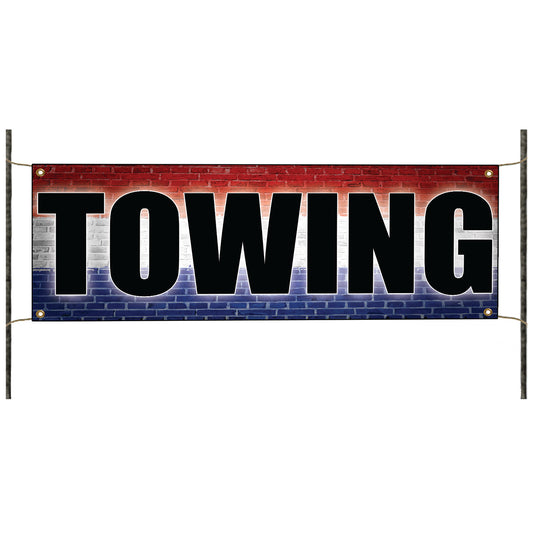 Towing vinyl printed banner sign