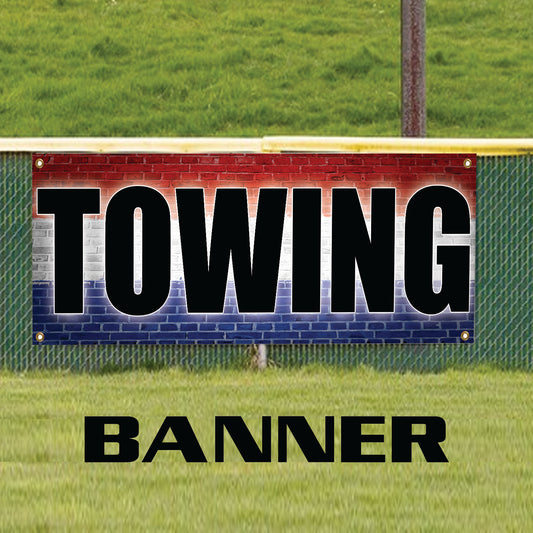 Towing vinyl printed banner sign