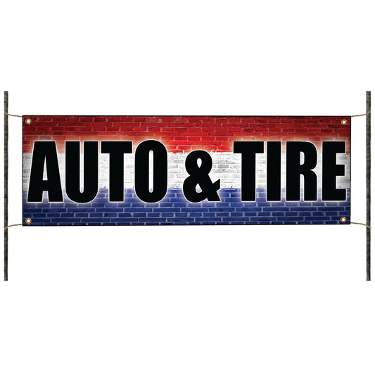 Auto & Tire vinyl printed banner sign