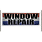 Window repair vinyl printed banner sign