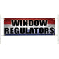 Window regulators vinyl printed banner sign