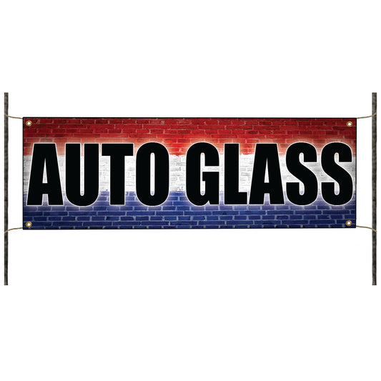 Auto glass vinyl printed banner sign