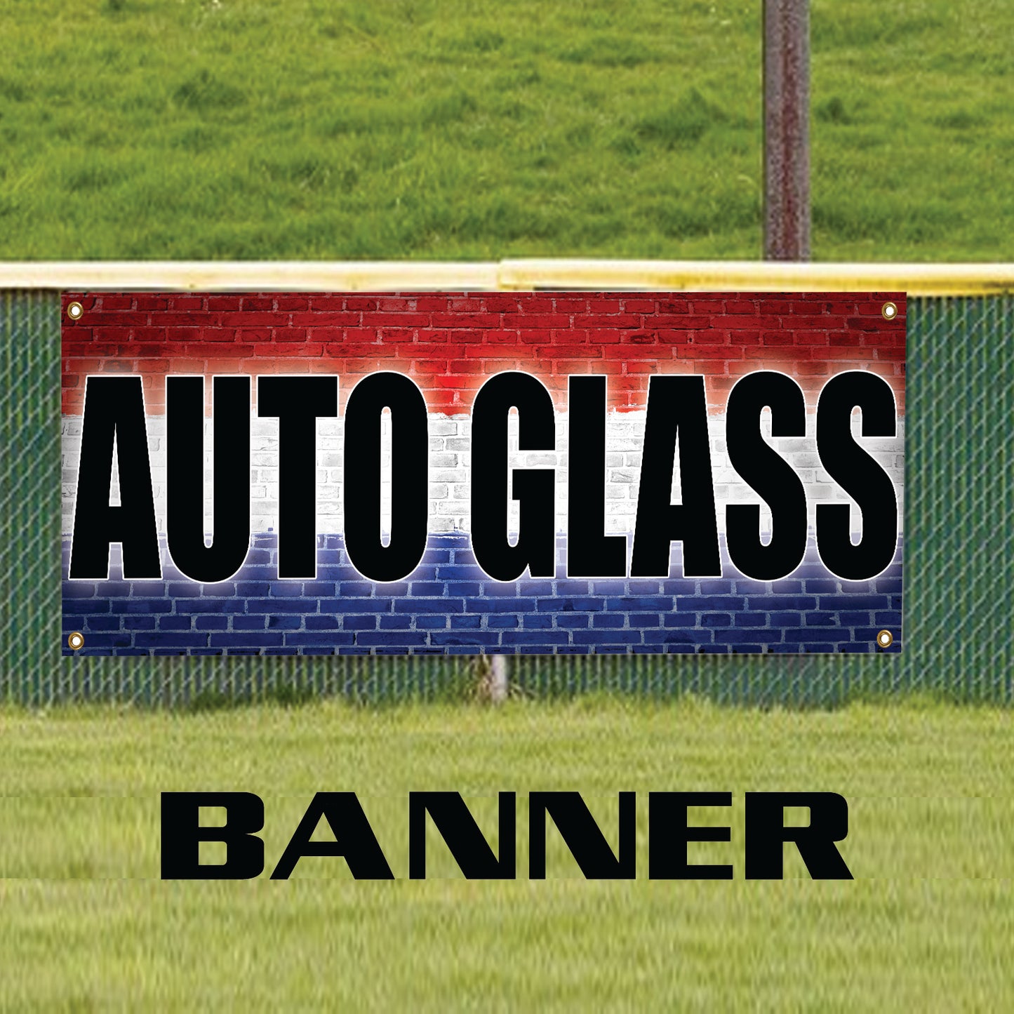 Auto glass vinyl printed banner sign