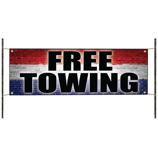 Free towing vinyl printed banner sign