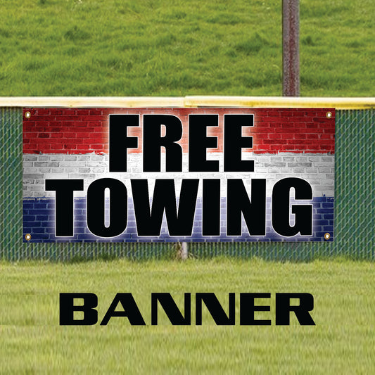 Free towing vinyl printed banner sign