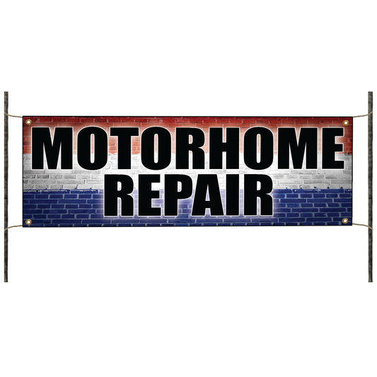 Motorhome repair vinyl printed banner sign