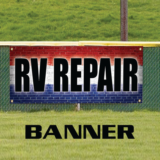 RV repair vinyl printed banner sign